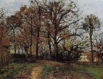 Árboles en una colina paisaje otoñal en Louveciennes 1872 Camille Pissarro Pinturas al óleo